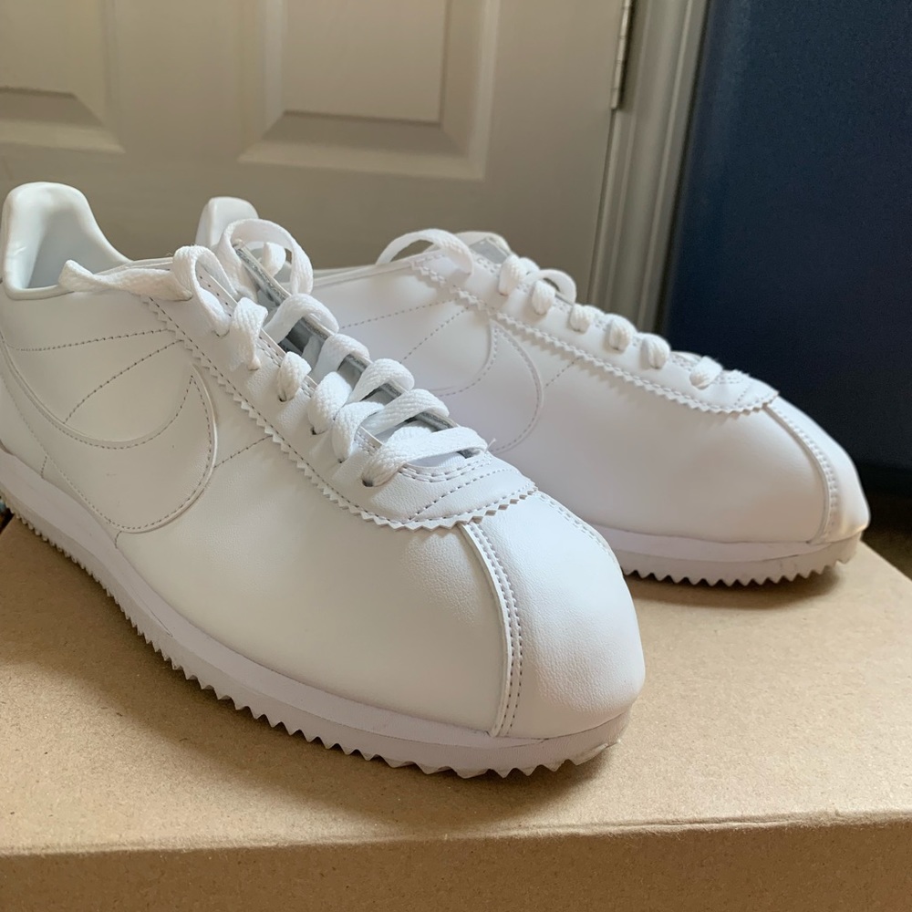 white dopeman nikes